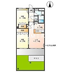 サンプロスパーガルデン 2LDKの間取図画像