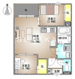 REGALEST 伊島I 2LDKの間取図画像
