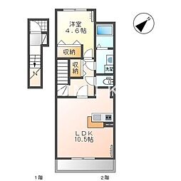 フィオーレ 1LDKの間取図画像