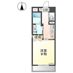 グランソート柳町 1Kの間取図画像