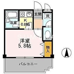 アルカディア 1Kの間取図画像