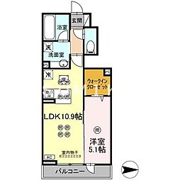 トリシア関 1LDKの間取図画像