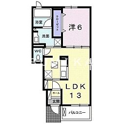 ヴィオラA 1LDKの間取図画像
