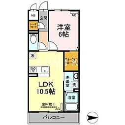 LeScintille 1LDKの間取図画像