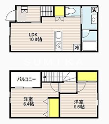 向坂アパート 2LDKの間取図画像