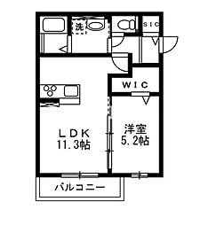 サンライズテラス 1LDKの間取図画像