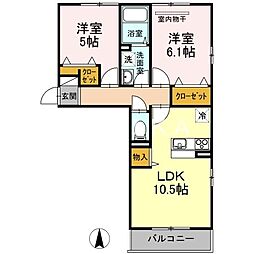 マイレB 2LDKの間取図画像