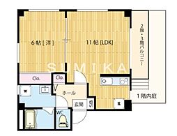 セレーノ2 1LDKの間取図画像
