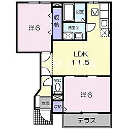 プラスペラティA 2LDKの間取図画像