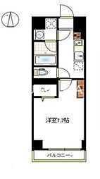 アローズグランヒルズ西古松 1Kの間取図画像