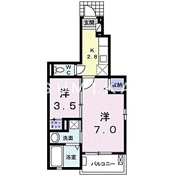 ヴィラ・フォレスタ 1SKの間取図画像