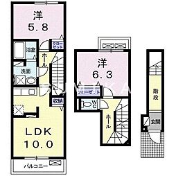 ショコラ・オリーブ 2LDKの間取図画像