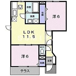 プラスペラティC 2LDKの間取図画像