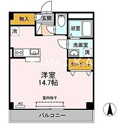 Y'sビル ワンルームの間取図画像