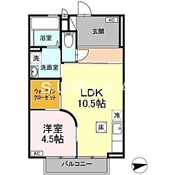 コーラルリーフK 1LDKの間取図画像