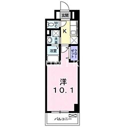 CUORE 1Kの間取図画像