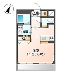 シエル天瀬 ワンルームの間取図画像