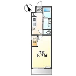 ラディッシュ 1Kの間取図画像