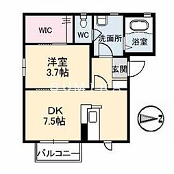 さっちゃん 1DKの間取図画像