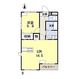 成和第6ビル 1LDKの間取図画像