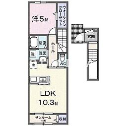 ラ・ボヌール 1LDKの間取図画像
