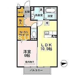 サクラコーポA 1LDKの間取図画像