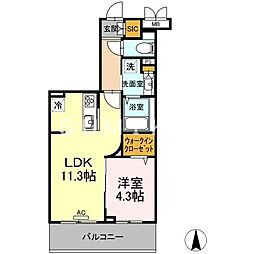ハイロード 1LDKの間取図画像