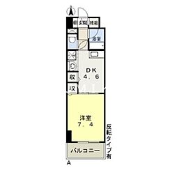 パルロイヤル東古松 1DKの間取図画像