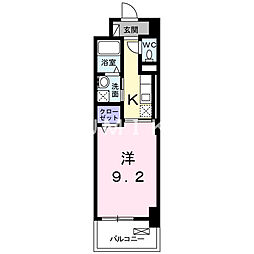 オンフォレスト芳泉 1Kの間取図画像