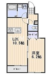 エクセレンス西花尻 1LDKの間取図画像
