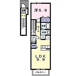 アリヴィオ・ランシェB棟 1LDKの間取図画像