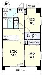 WIN北方マンション 2LDKの間取図画像
