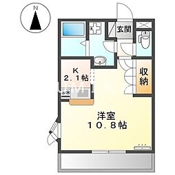 アストラディープ 1Kの間取図画像