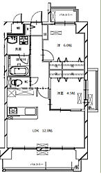サンクレスト大安寺 2LDKの間取図画像