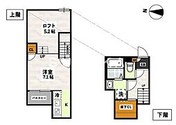ADC高島駅南glee 1Kの間取図画像