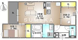 REGALEST U(レガリスト ウー) 2LDKの間取図画像