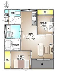 REGALEST Felviaria 2LDKの間取図画像