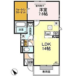 ソレイユ弐 1LDKの間取図画像