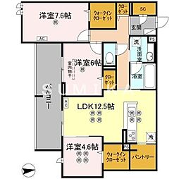 Woody 3LDKの間取図画像