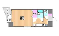 シャトー日興 1Kの間取図画像