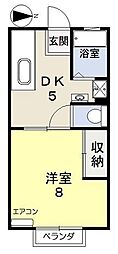 メゾンウィスパー3 1DKの間取図画像