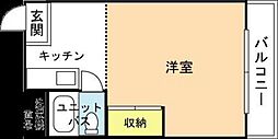ホワイトメゾン学南2 1Kの間取図画像