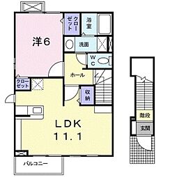 バモス.シバ 1LDKの間取図画像