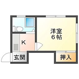 和久田ビル 1Kの間取図画像