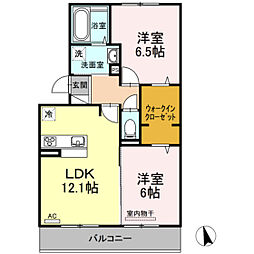 エストレーラ 2LDKの間取図画像