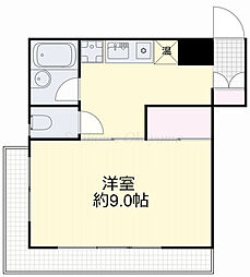 フレーズ津高 1Kの間取図画像