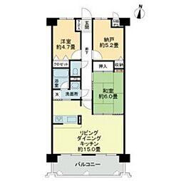 ライオンズマンション野田公園 2SLDKの間取図画像