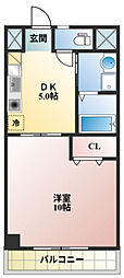 コザックス 1DKの間取図画像