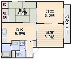 ディアスルシード1 3DKの間取図画像