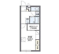 レオパレスサニーコート上東B 1Kの間取図画像